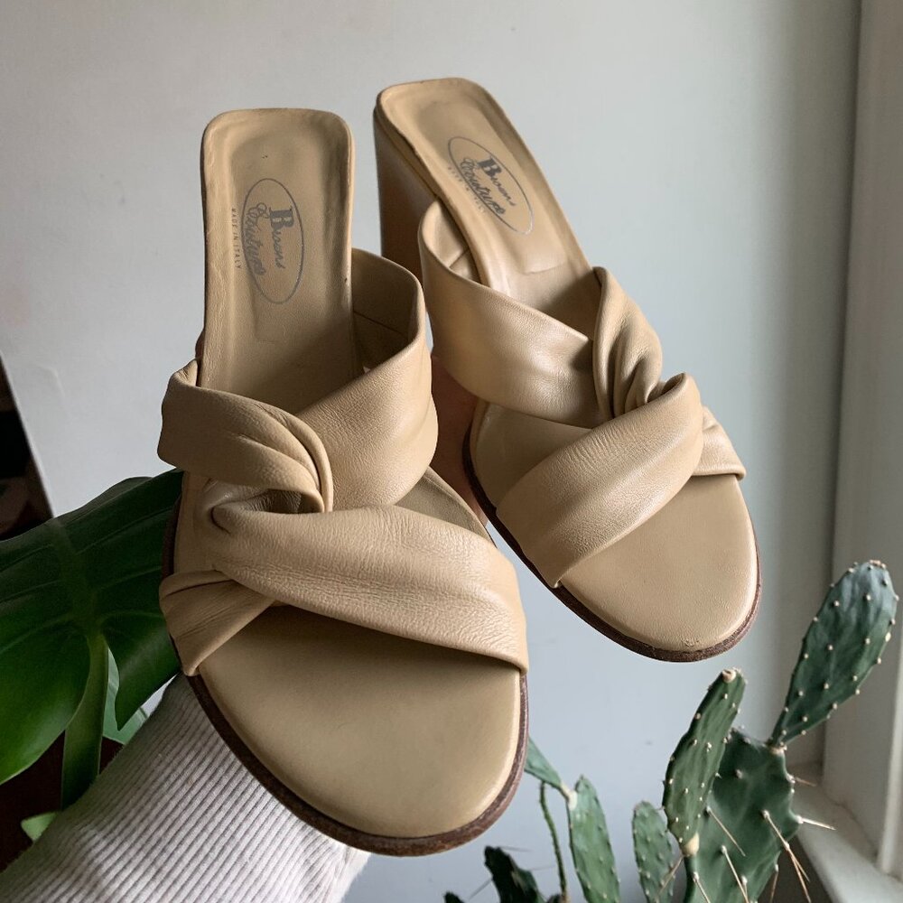 Browns Leather Wedge Mule Sandal